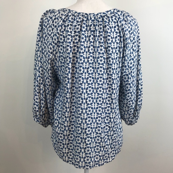✨Cynthia Rowley Moroccan Star Print Peasant Blouse - Picture 4 of 6
